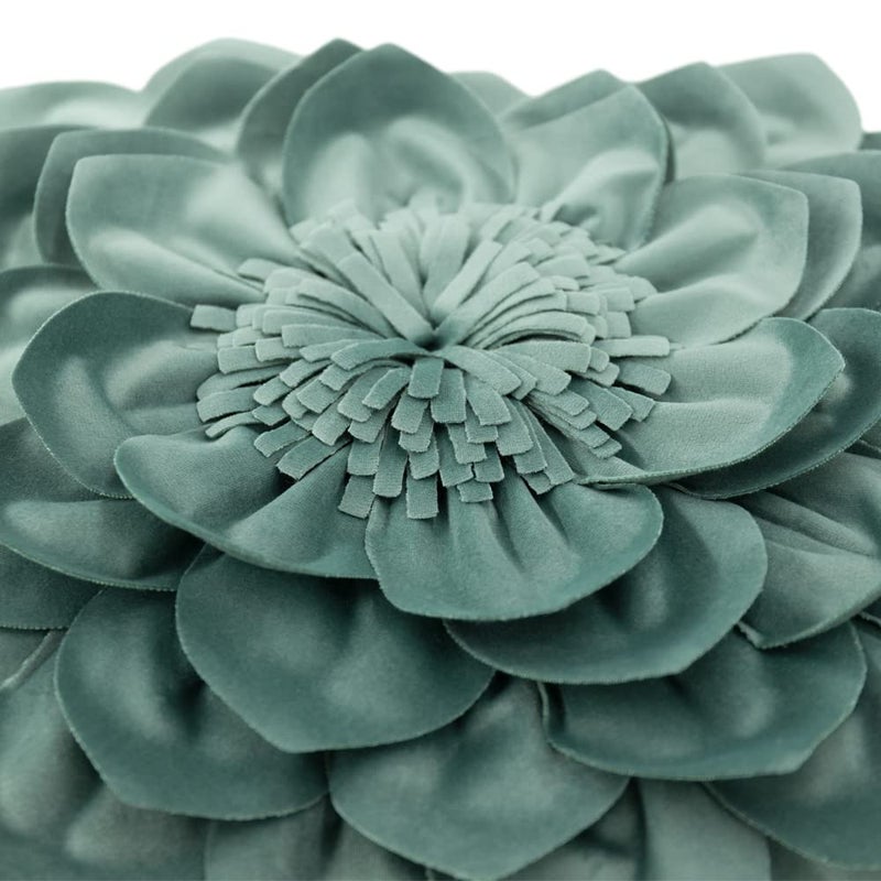 OiseauVoler 3D Flower Throw Pillow Cases Decorative Cushion Covers Soft Velvet Pillowcases Home Sofa Car Bed Room Decor 18 x 18 Inch Green - Image 2